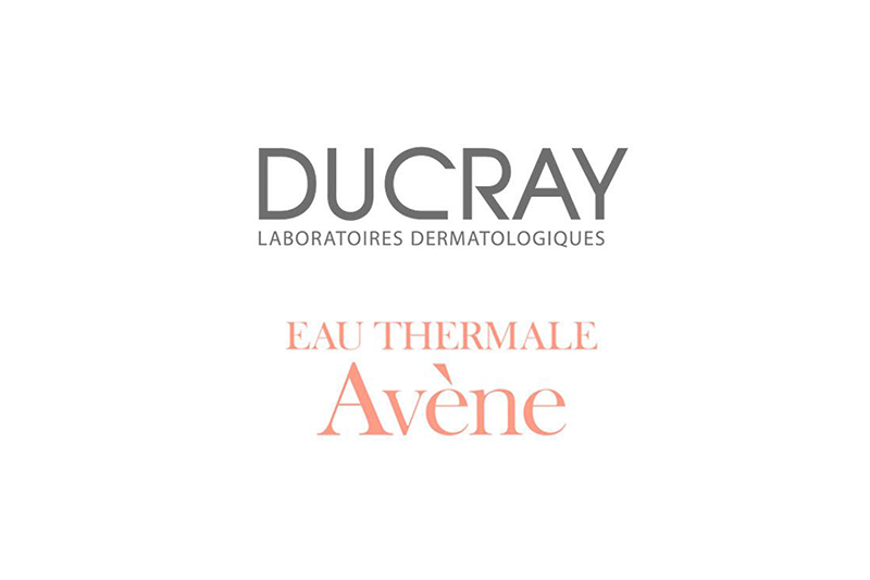 Logos der Marken Ducray und Avène, bekannt für Hautpflegeprodukte und dermatologische Lösungen.